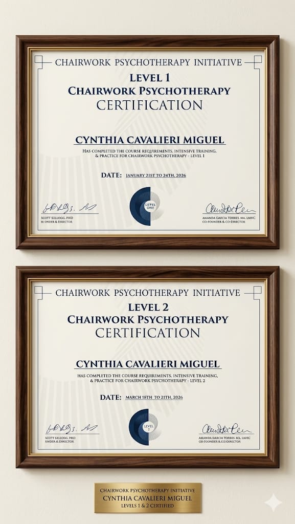 Certificações Internacionais Level 1 e Level 2 - Cynthia Cavalieri Miguel